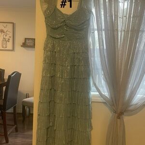 Giani Bernini Shimmering Green Maxi Dress